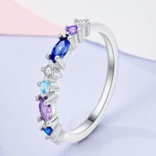 Sterling Silver Violet Gemstone Comes gift Ready in a Black velvet pouch - Thumbnail 3