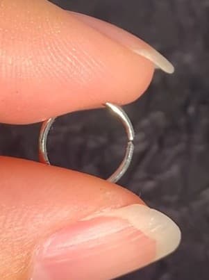 14K white Gold Nose Ring Hoop for Women & Men, 7mm Tiny Gold Nose Ring Hoop - Thumbnail 7