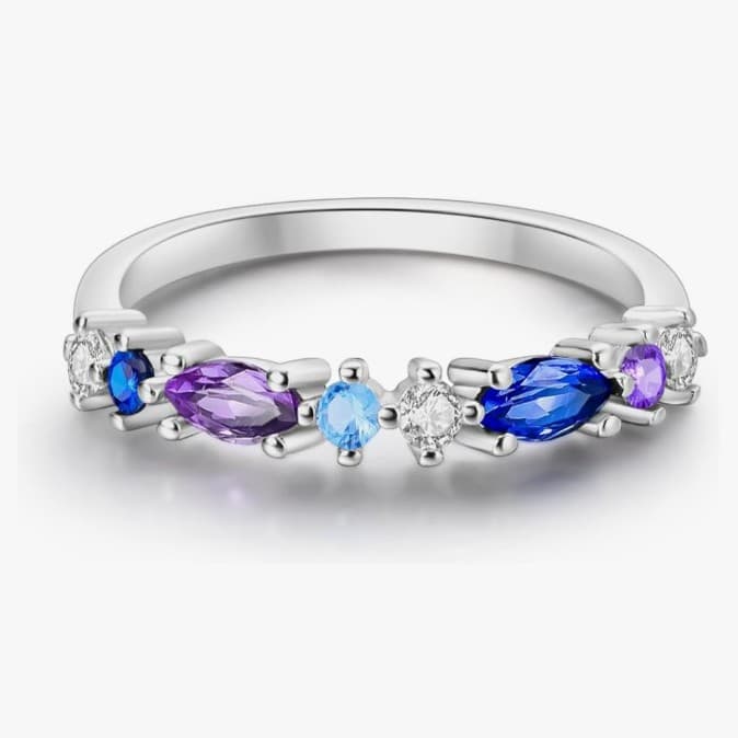 Sterling Silver Violet Gemstone Comes gift Ready in a Black velvet pouch - Thumbnail 2