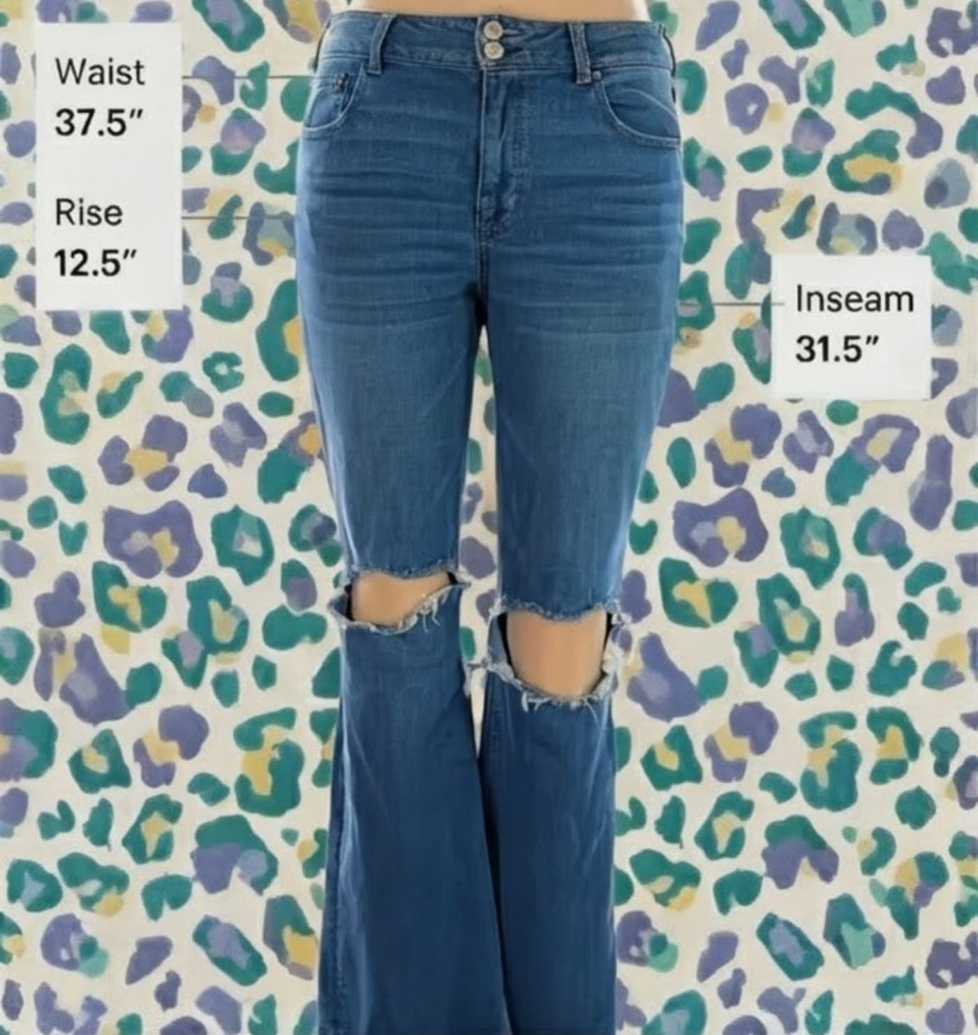 American eagle outfitters SUPER STRETCH distressed jeans size 16 Long like new - Thumbnail 3