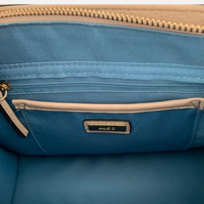 ALDO Structured Colorblock Satchel – Royal Blue & Cream with Gold Hardware - Thumbnail 7