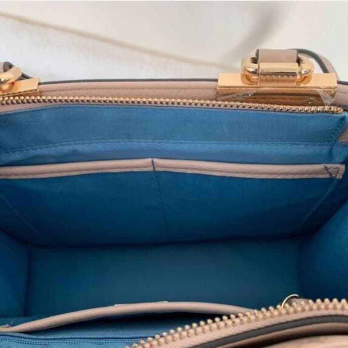 ALDO Structured Colorblock Satchel – Royal Blue & Cream with Gold Hardware - Thumbnail 10