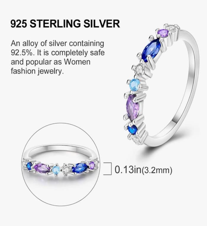 Sterling Silver Violet Gemstone Comes gift Ready in a Black velvet pouch - Thumbnail 4