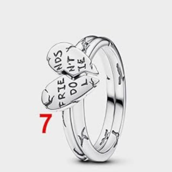 925 Sterling Silver "Friends Don't Lie" Splittable Heart Ring size 6,7,8 &9 - Thumbnail 4