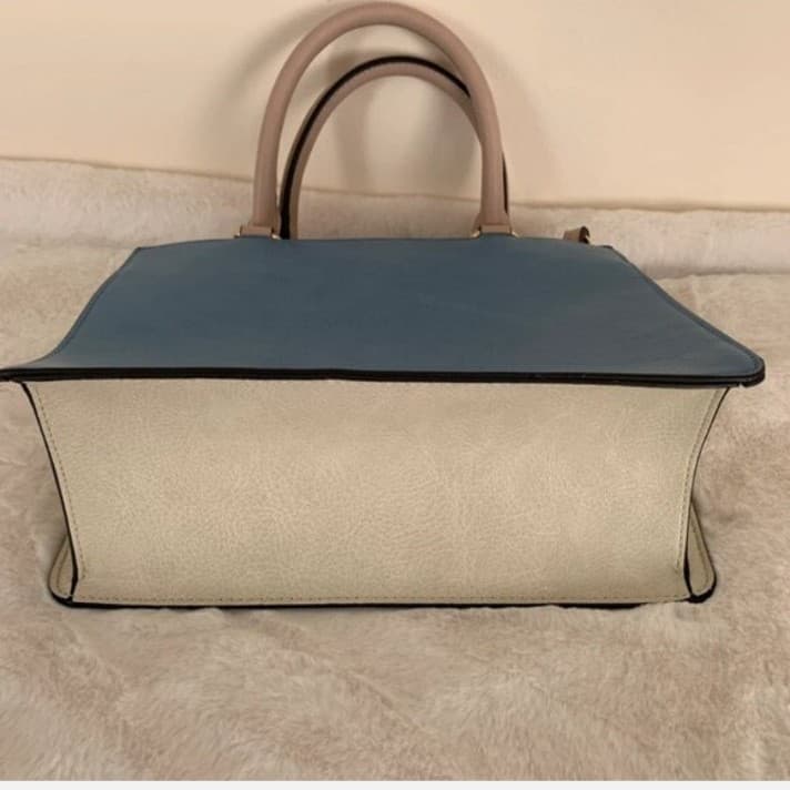 ALDO Structured Colorblock Satchel – Royal Blue & Cream with Gold Hardware - Thumbnail 11