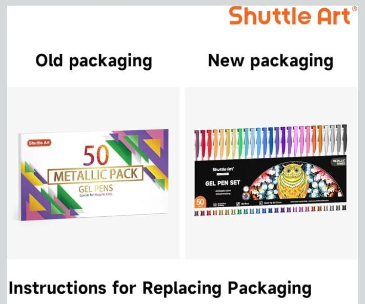 Art 50 Pack Metallic Gel Pens, 25 Metallic Gel Pens Set with 25 Refills - Thumbnail 8