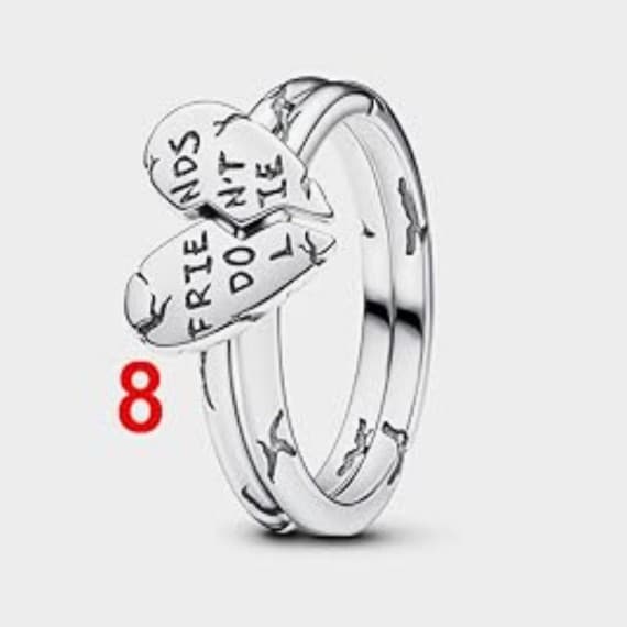 925 Sterling Silver "Friends Don't Lie" Splittable Heart Ring size 6,7,8 &9 - Thumbnail 5