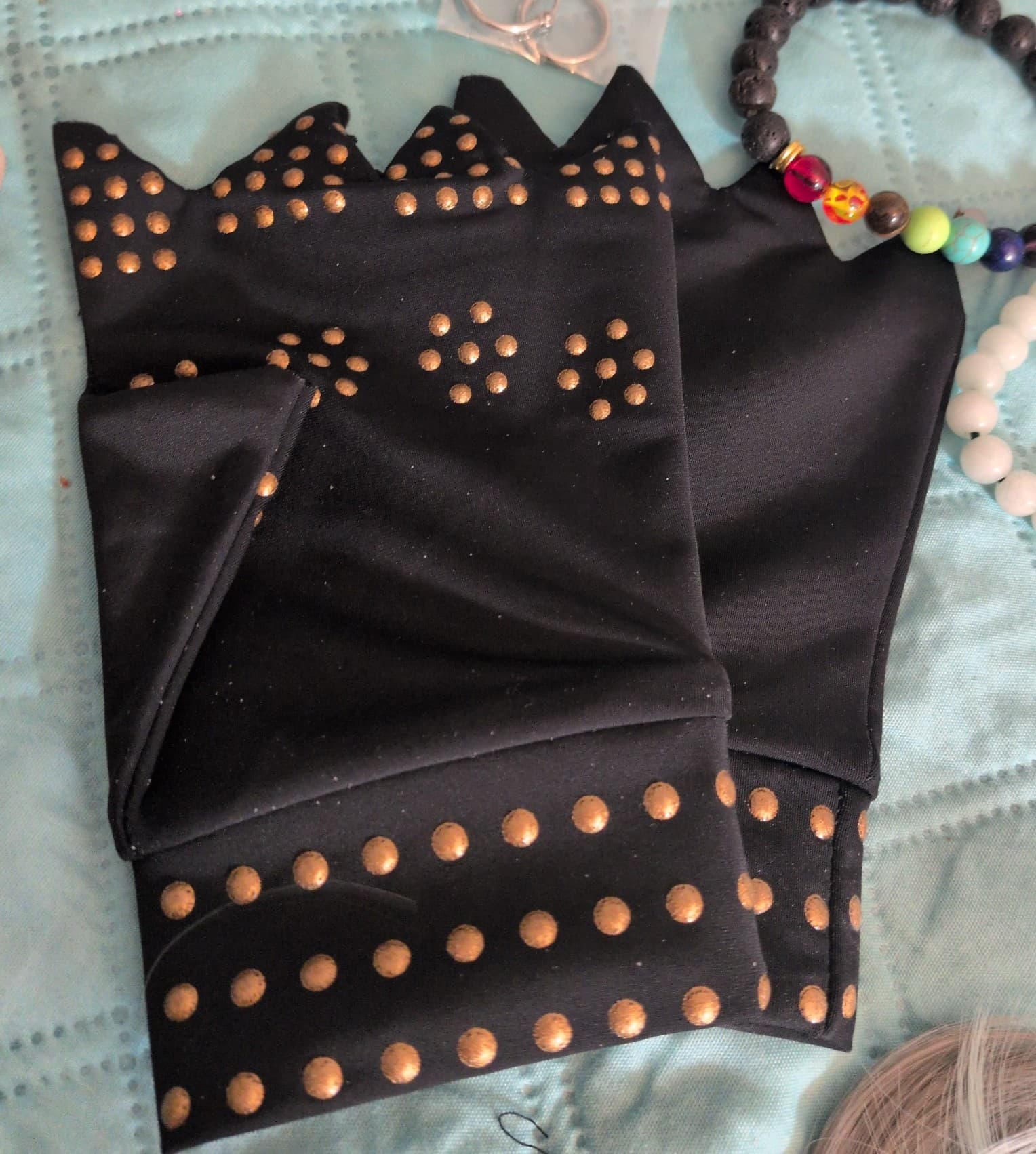 Mega Alt Gothic Accessory Bundle – Studded Gloves, Hair Extensions, Jewelry Set - Thumbnail 9