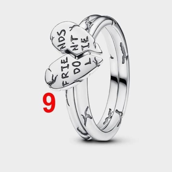 925 Sterling Silver "Friends Don't Lie" Splittable Heart Ring size 6,7,8 &9 - Thumbnail 6