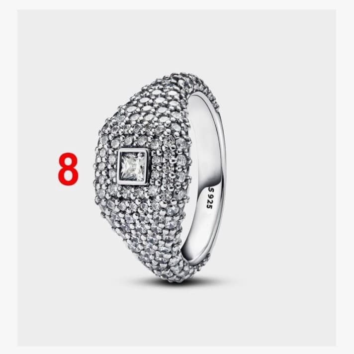 Sparkling Pavé Square Statement Ring-Genuine.925 SterlingSilver Comes Gift Ready - Thumbnail 2