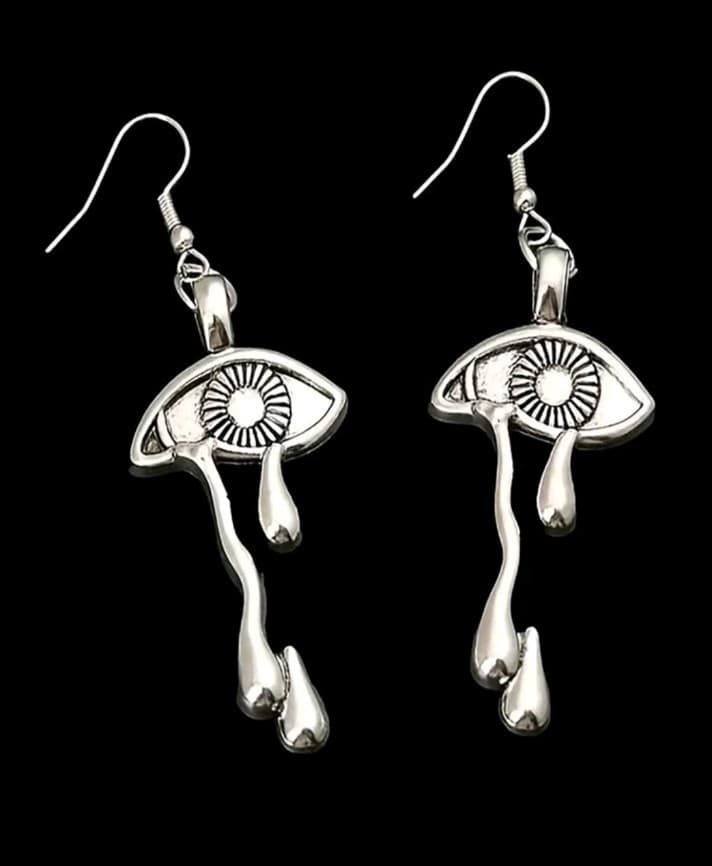 Hot topic Artistic Silver Eye Motif Earrings - Thumbnail 2