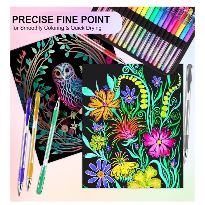 160 pack Gel Pens 4 Adult Coloring Book, 80 Colors Gel Pens Colored w/ 80 Refill - Thumbnail 7