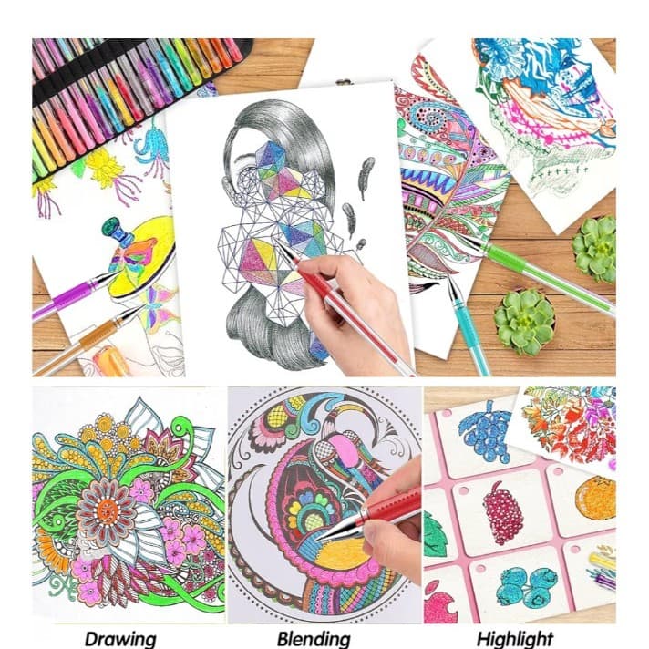 160 pack Gel Pens 4 Adult Coloring Book, 80 Colors Gel Pens Colored w/ 80 Refill - Thumbnail 5