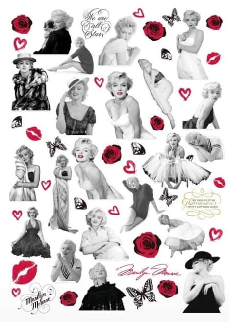 Marilyn Monroe 10 pack of stickers 30 STICKERS ALTOGETHER! READ DESCRIPTION! - Thumbnail 9