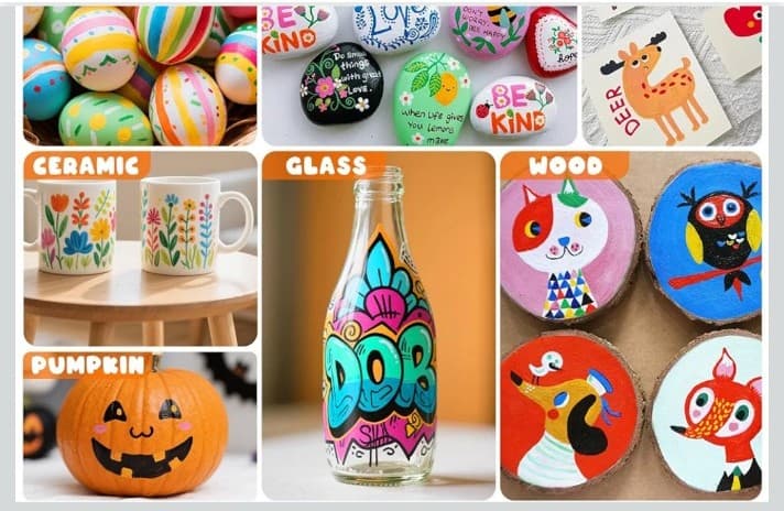 Acrylic Paint Markers, 24 Colors Automatic Ink Control Acrylic Pens, Soft Brush - Thumbnail 7