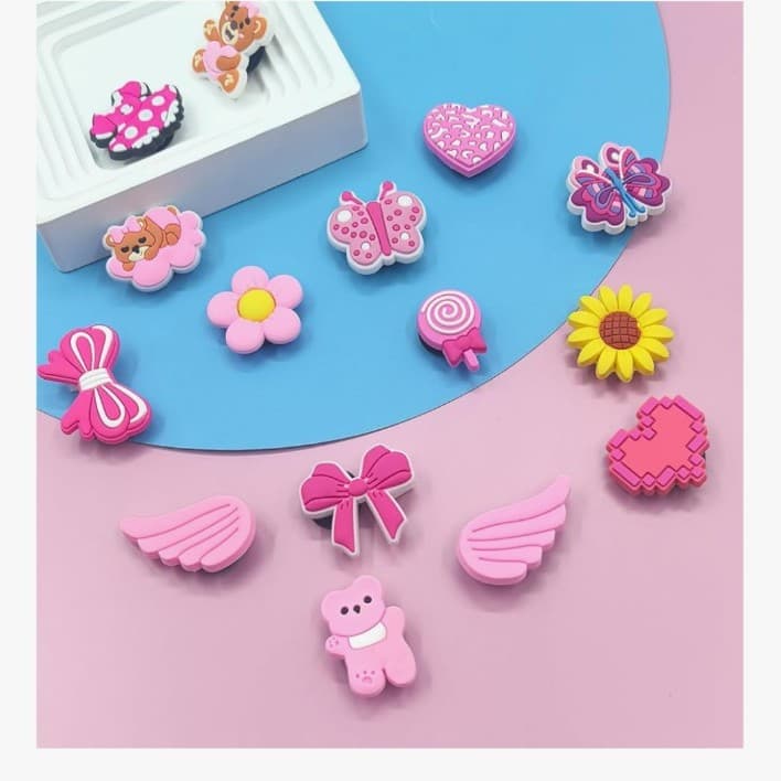 PVC Cartoon Charms, 100 Pcs, No Duplicates, Snap-Fit DIY Ornament Shoe Access. - Thumbnail 2