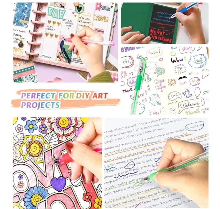 Art Gel Pens for Adult Coloring Books, 30 Colors Fine Point Gel Marker Pen - Thumbnail 6