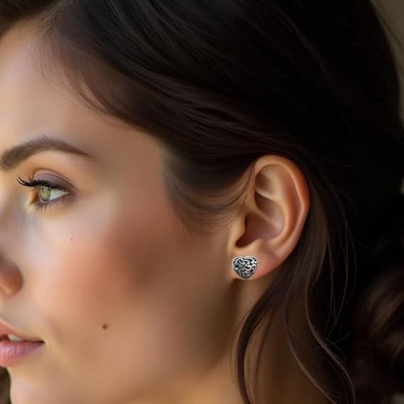 Sterling Silver Filigree Heart Push Back Earrings Brand new Retail $113 dollars - Thumbnail 6