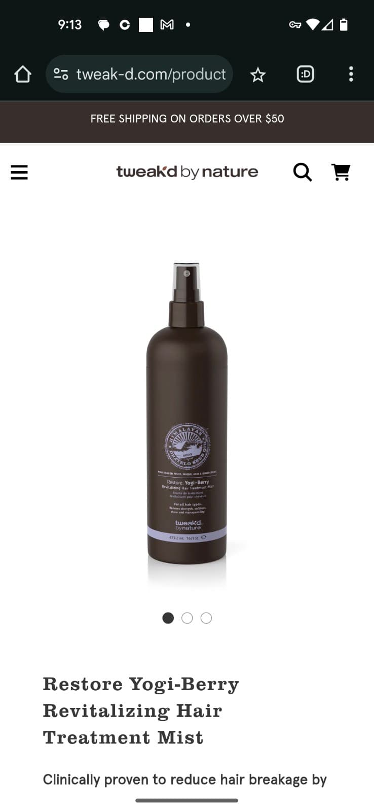 Restore Yogi-Berry Revitalizing Hair Treatment Mist Tweak'd by nature RETAIL $90 - Image 1