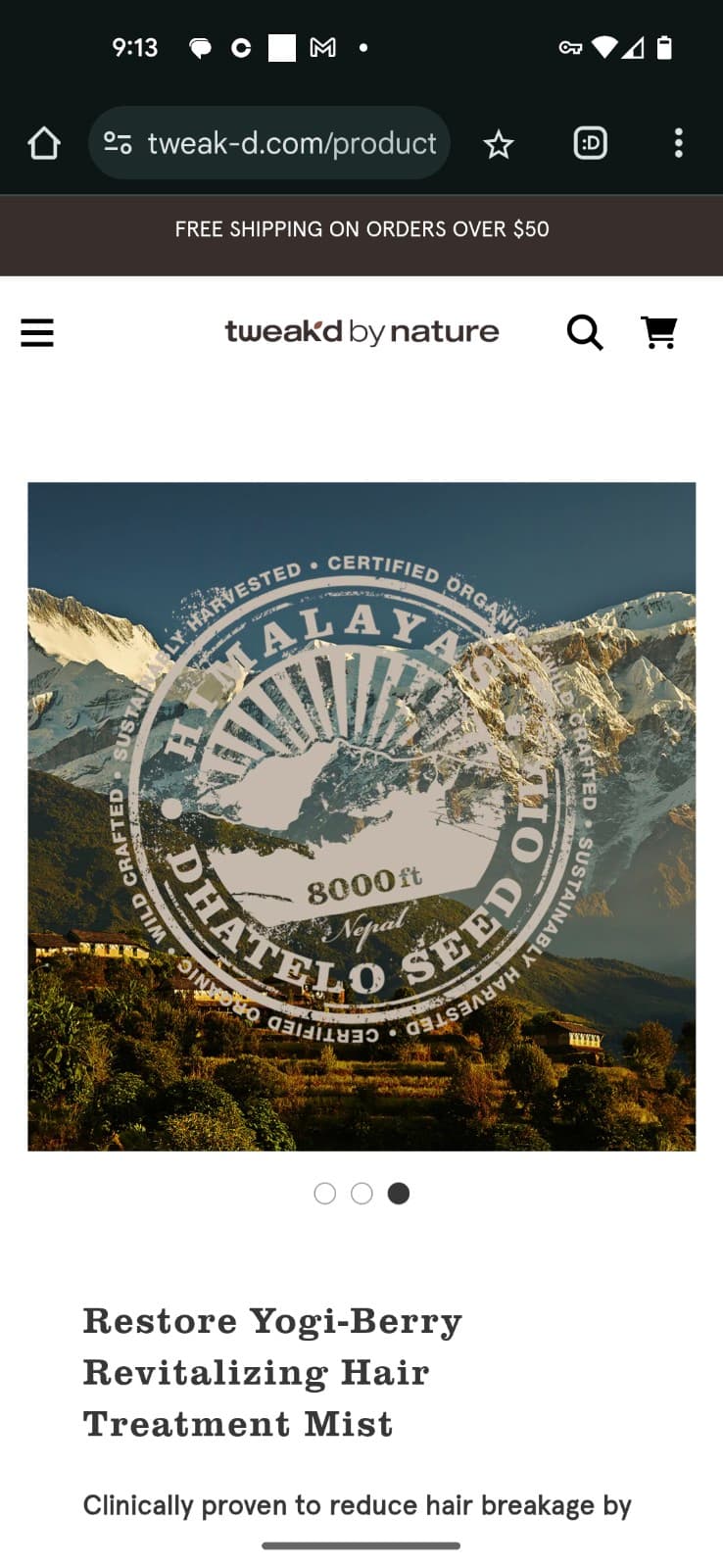 Restore Yogi-Berry Revitalizing Hair Treatment Mist Tweak'd by nature RETAIL $90 - Thumbnail 3