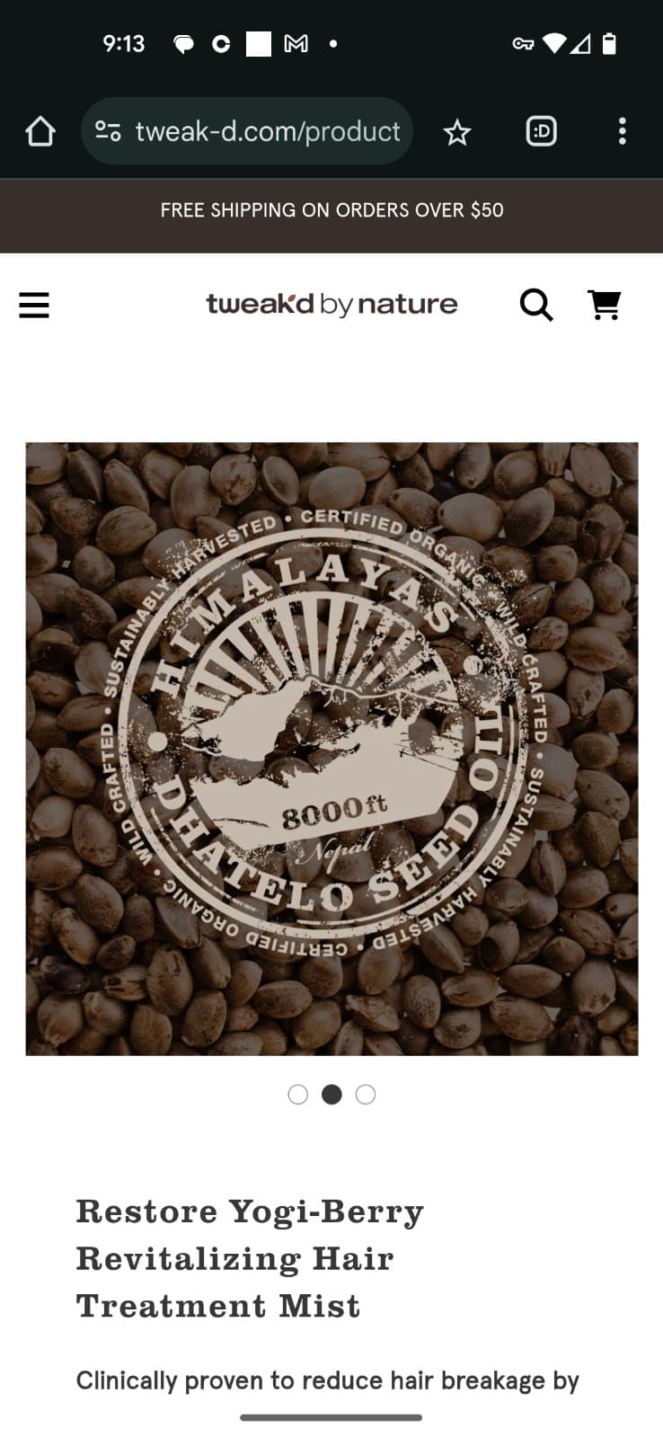 Restore Yogi-Berry Revitalizing Hair Treatment Mist Tweak'd by nature RETAIL $90 - Thumbnail 2