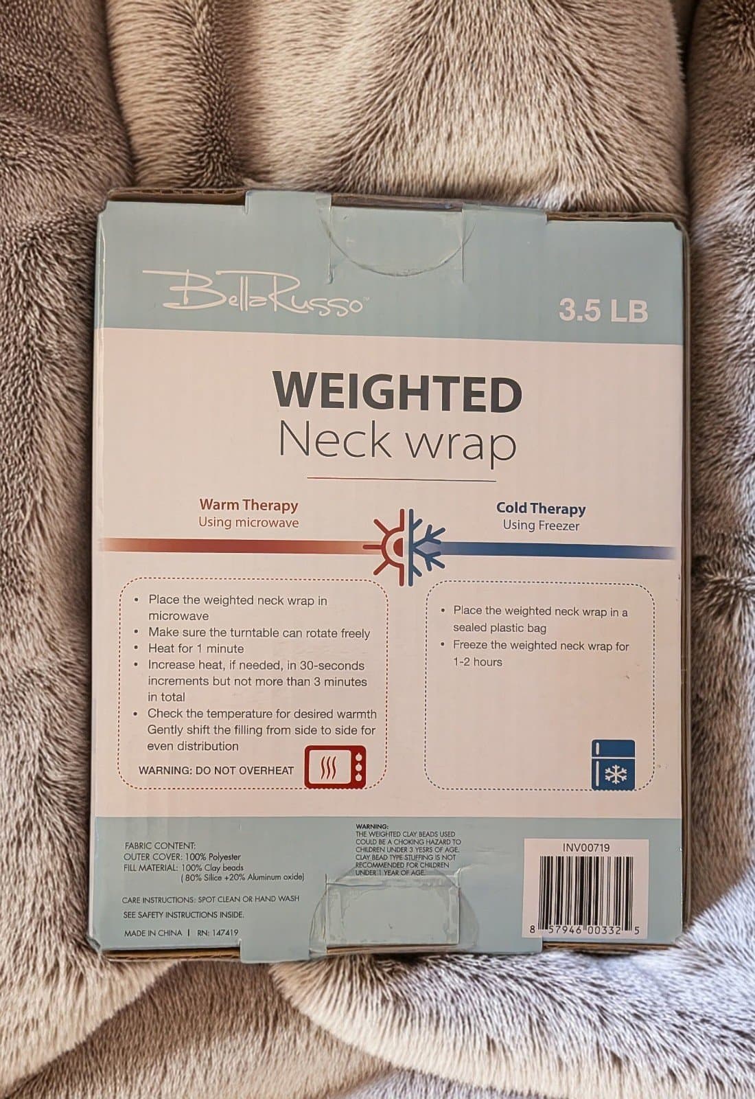 Bella Russo weighted neck wrap designed for therapeutic heat or cold application - Thumbnail 3