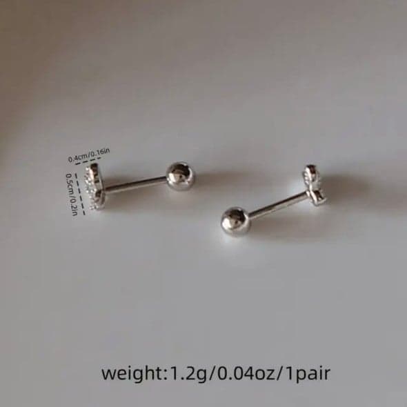 Butterfly Stud Earrings in Silver - Thumbnail 3