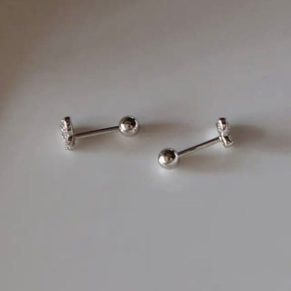 Butterfly Stud Earrings in Silver - Thumbnail 7