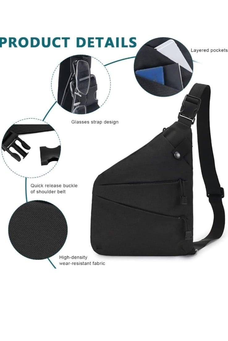 GUSTAVE® Sling Bag for Men with Adjustable Strap, Stylish Waterproof Cross Body - Thumbnail 8