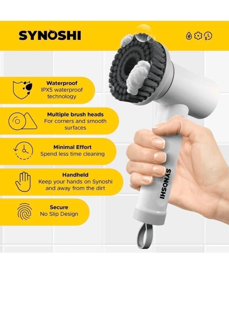 Electric Spin Scrubber, Power Cleaning Brush with 3 Replaceable Heads, Cordless - Thumbnail 3