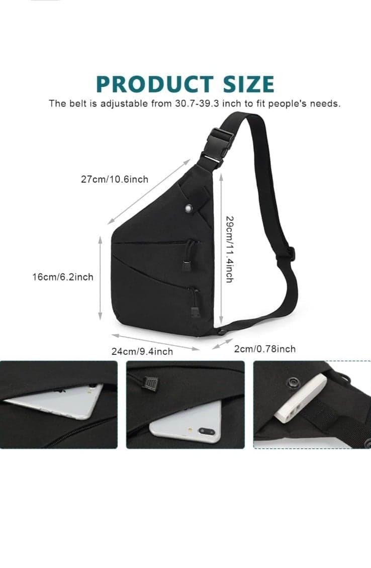 GUSTAVE® Sling Bag for Men with Adjustable Strap, Stylish Waterproof Cross Body - Thumbnail 6