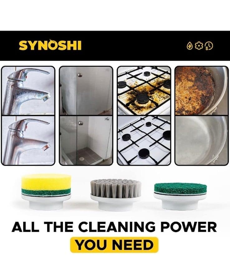 Electric Spin Scrubber, Power Cleaning Brush with 3 Replaceable Heads, Cordless - Thumbnail 5