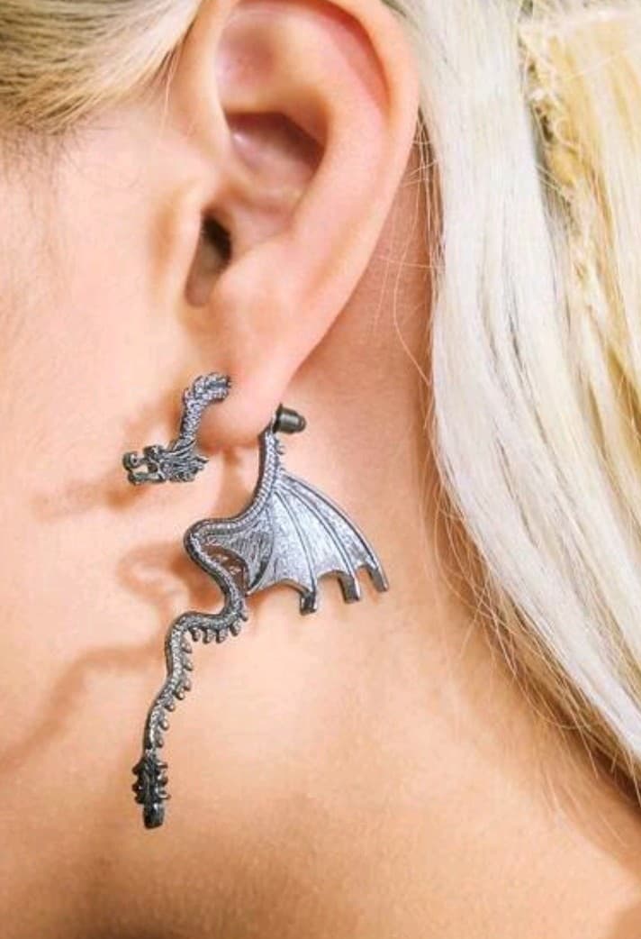 Hot topic Mystical Silver Dragon Earring - Image 1