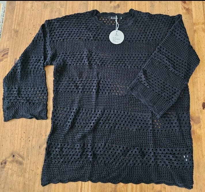 Black Crochet Sweater UPDATE 4.99 SHIPPING! UNTIL MARCH 16th - Image 1