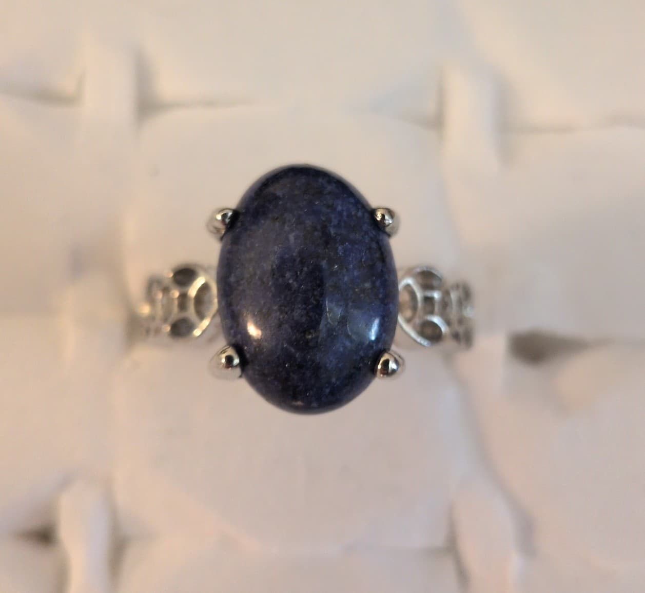 Silver Ring with Deep Blue Stone - Image 1