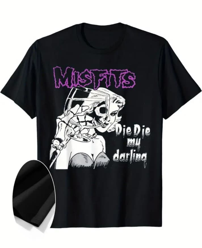 Black Misfits Graphic T-Shirt - Image 1