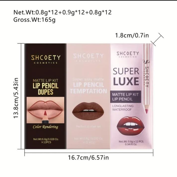 Matte Lip Liner Set - Red, Pink, Brown super luxe super awesome! - Thumbnail 8