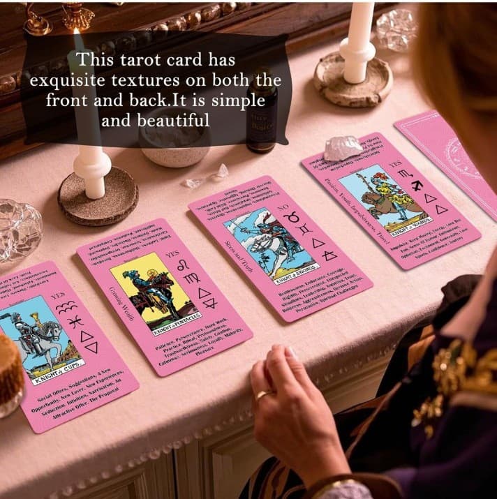Smoostart Tarot Cards for Beginners w/ Meanings on Cards - w/ Premium Velvet bag - Thumbnail 5