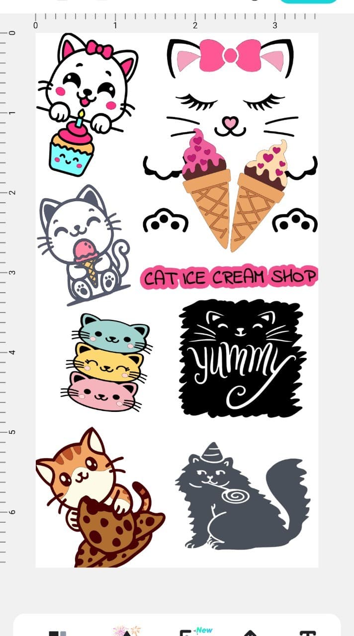 2 sheets of the ice cream cat shop stickers - Thumbnail 2