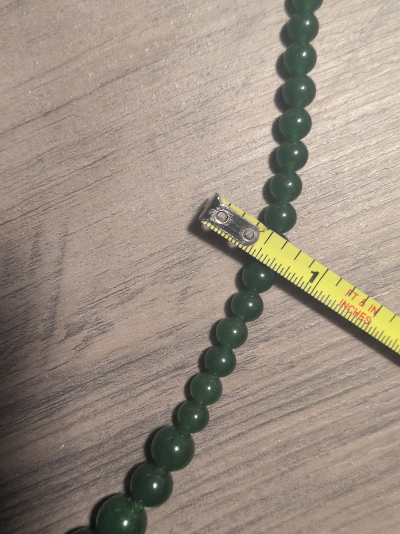 Nephrite Jade 18 inch Single-Strand Beaded Necklace with a clasp. - Thumbnail 11
