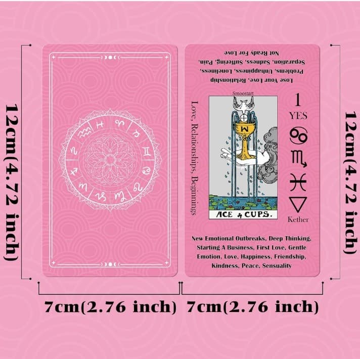 Smoostart Tarot Cards for Beginners w/ Meanings on Cards - w/ Premium Velvet bag - Thumbnail 3
