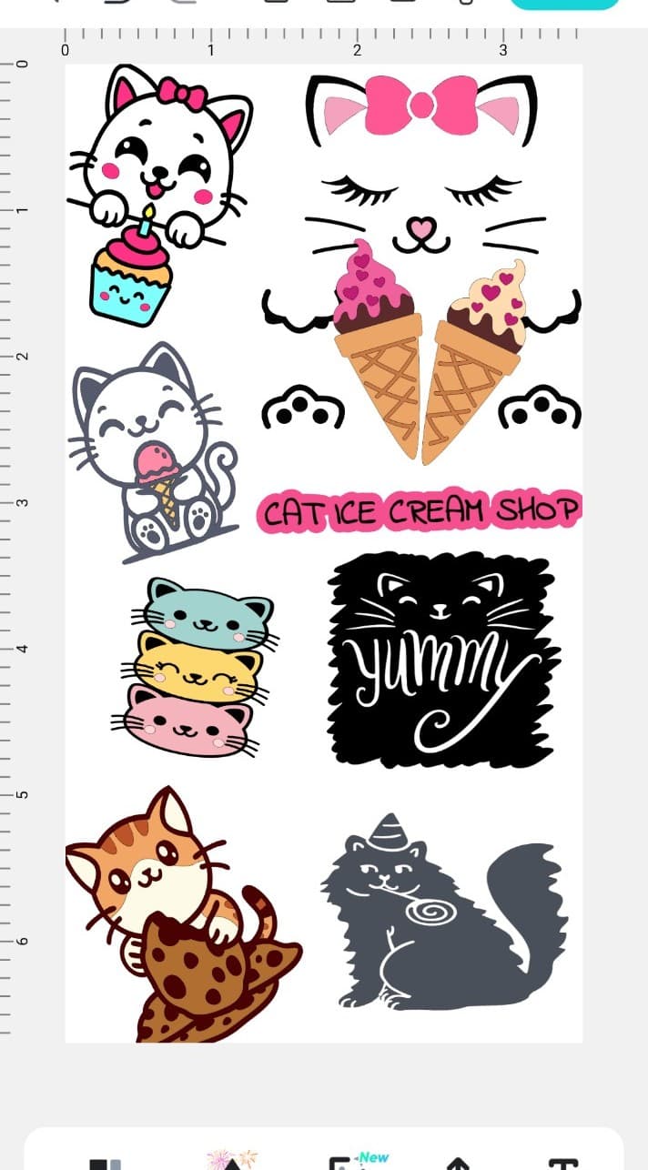 2 sheets of the ice cream cat shop stickers - Thumbnail 3
