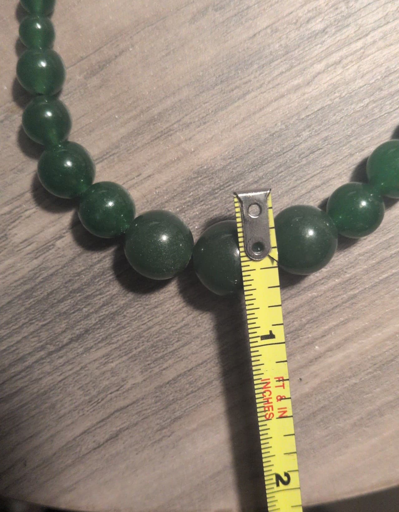 Nephrite Jade 18 inch Single-Strand Beaded Necklace with a clasp. - Thumbnail 9