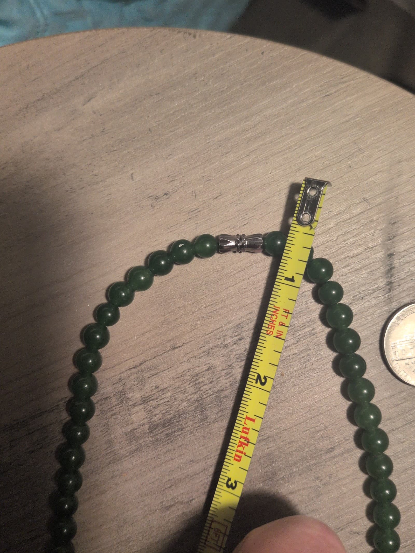 Nephrite Jade 18 inch Single-Strand Beaded Necklace with a clasp. - Thumbnail 12