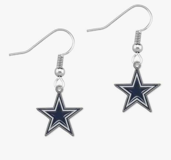 Dallas Cowboys Earrings with sterling silver 925 hooks - Thumbnail 3