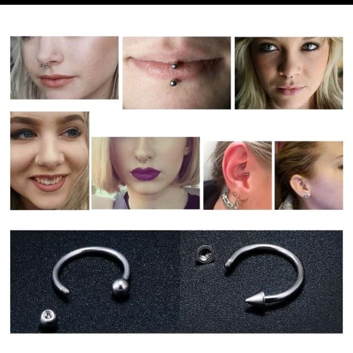 8 Hot Topic Silver Hoop and Spike Earrings Set - Thumbnail 6