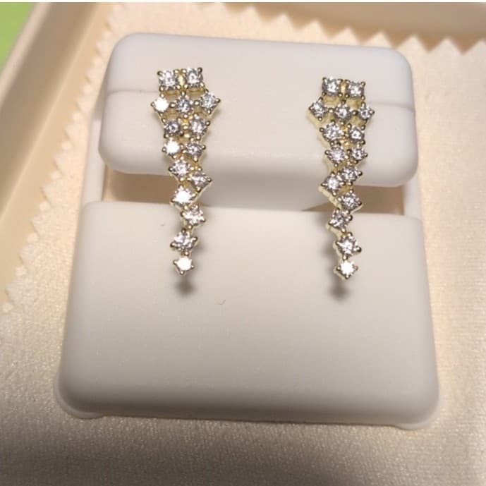 Up For Sale 1.50ctw Moissanite Waterfall Dangles Retail $300 *HOLD FOR MICHELLE* - Thumbnail 4