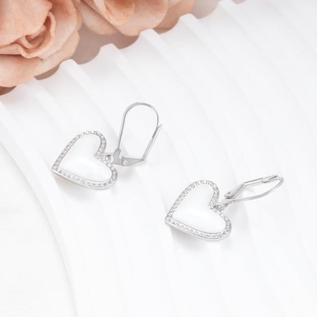 Dangle Earrings sterling Silver heart earrings Brand new - Thumbnail 3