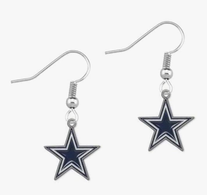 Dallas Cowboys Earrings with sterling silver 925 hooks - Thumbnail 2