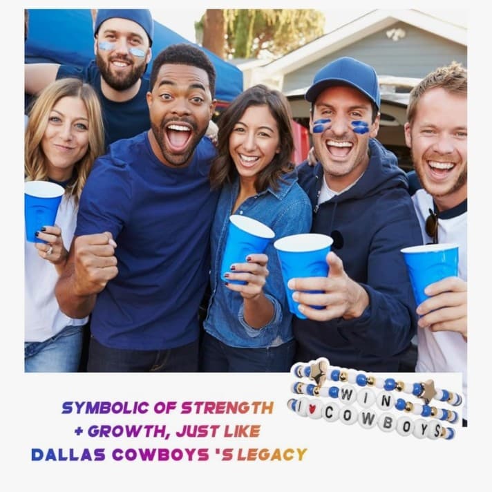 Dallas Cowboys Merch Inspired Bracelets 3 Pcs Stackable Stretch Beaded Bracelet - Thumbnail 6